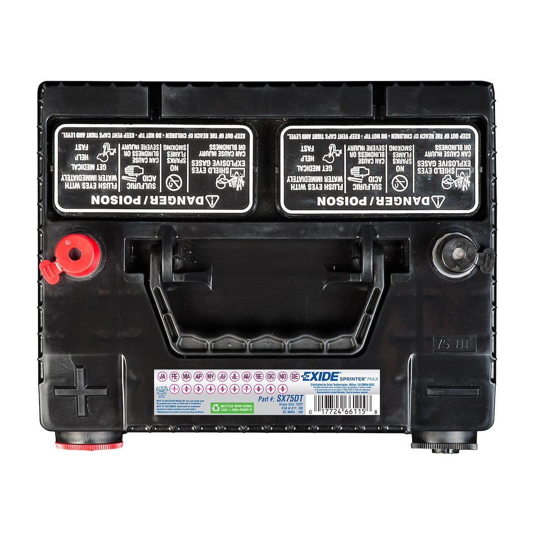 Exide Sprinter Max Automotive Battery (MPN: SX75DT) – Sprinter Parts Depot