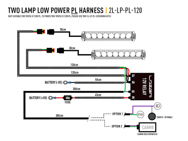 Triple-R Light Wiring Harness (MPN: 2L-LP-PL-120)