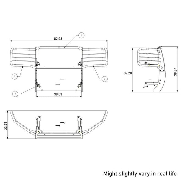 Black Horse Grille Guard Kit (MPN: 17GT28MA-PLB)