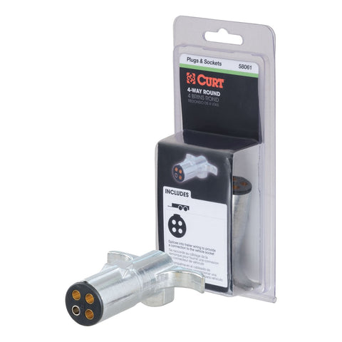 Curt 4-Way Round Trailer Wiring Connector (MPN: 58061)