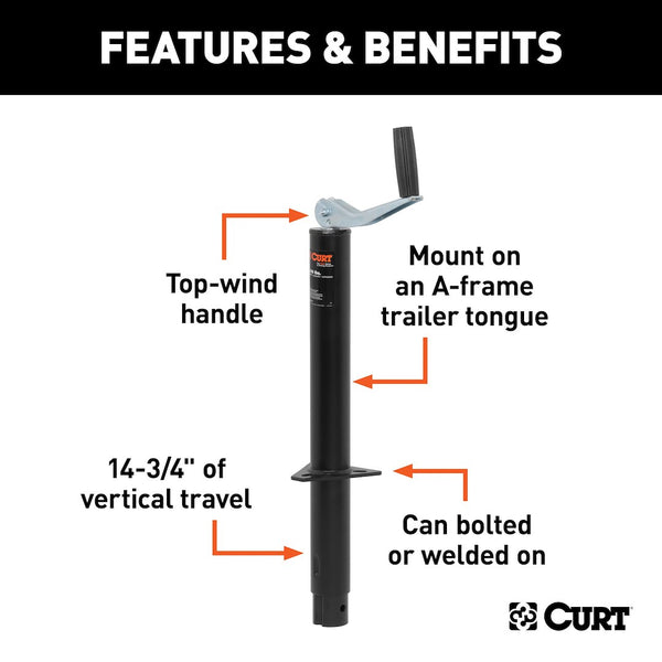 CURT Manual Topwind Trailer Tongue Jack (MPN: 28202)