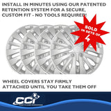 15 Inch Silver Wheel Cover Set by Coast To Coast (MPN: IWC102815S)