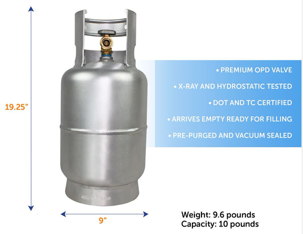 Flame King Portable Propane Tank (MPN: YSN10LB-ALM)