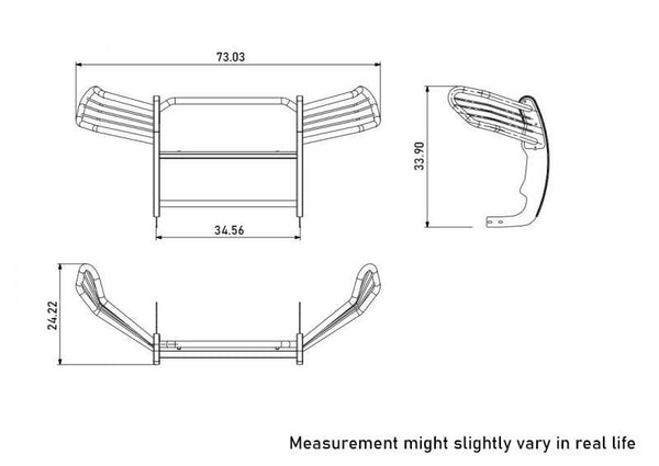 Black Horse Off Road Grille Guard (MPN: 17A093904MSS)