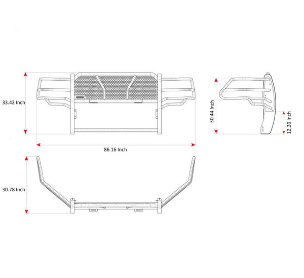 Black Horse Off Road Grille Guard (MPN: RU-DORA10-B)