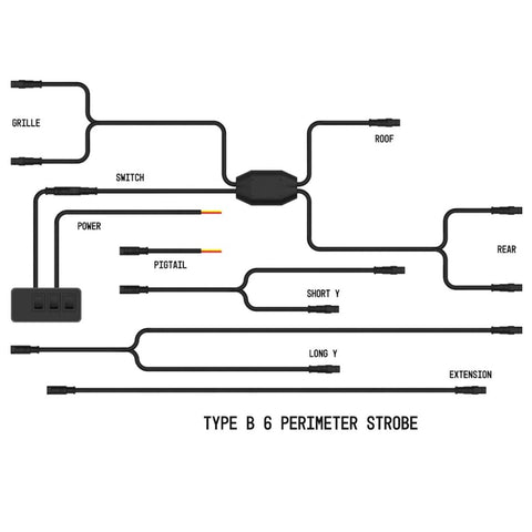 BUILTBRIGHT Warning Light Wiring Harness (MPN: BB8KB06)