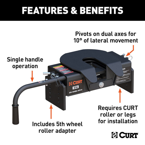 CURT E16 Fifth Wheel Trailer Hitch Head (MPN: 16515)