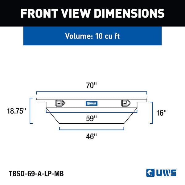 UWS Crossover Deep Low Profile Tool Box (MPN: TBSD-69-A-LP-MB)