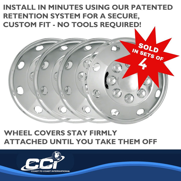 Coast To Coast Wheel Cover 16.5 Inch Chrome Plated Plastic Set of 4 (MPN: IWCAL165P)