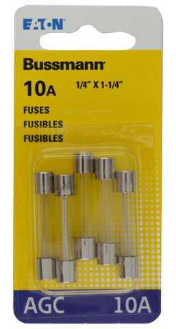 Bussman Glass Tube Fuse 10 Amp (MPN: BP/AGC-10-RP)