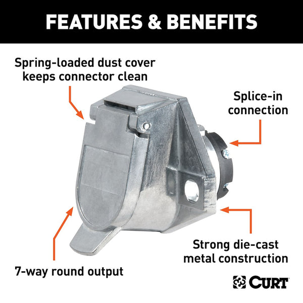 CURT 7-Way Round Trailer Wiring Connector (MPN: 58170)