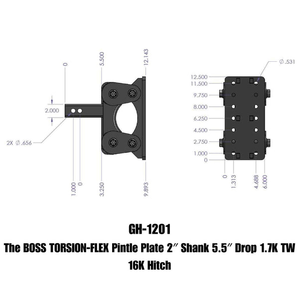 Gen-Y Hitch Torsion-Flex Pintle Plate (MPN: GH-1201)