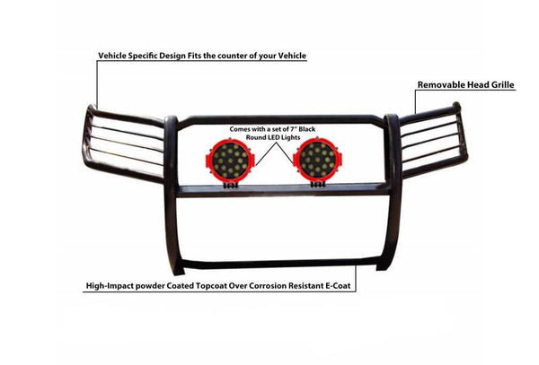 Black Horse Grille Guard Kit (MPN: 17FJ28MA-PLR)