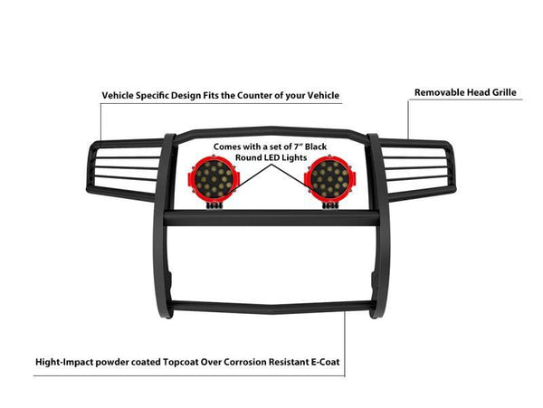 Black Horse Grille Guard Kit (MPN: 17A080202MA-PLR)