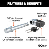 CURT Trailer Hitch Lock with Dust Cap (MPN: 23510)