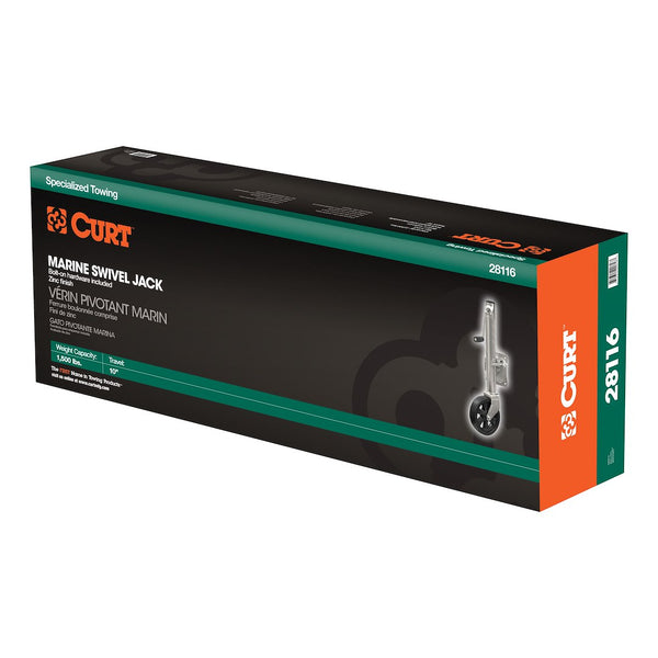 CURT Manual Sidewind Marine Trailer Tongue Jack (MPN: 28116)