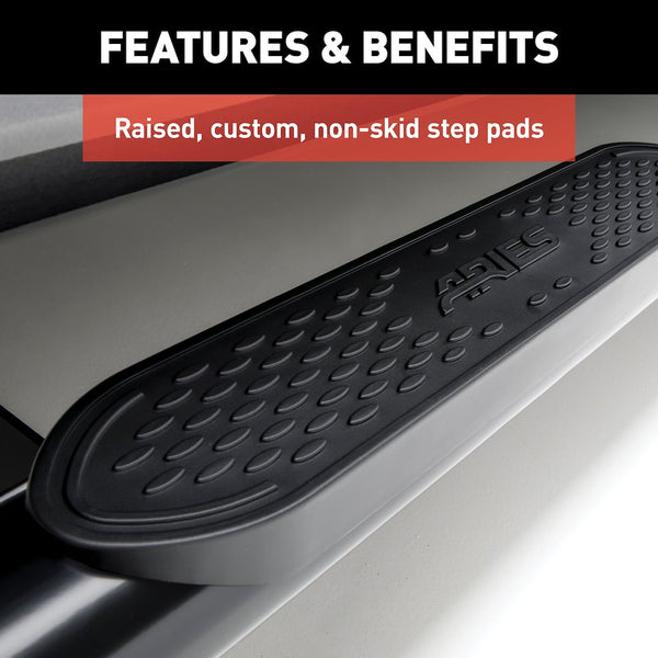 Aries 4 Inch Oval Nerf Bar With Step Pads (MPN: S223006)