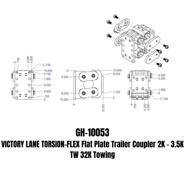 Gen-Y Hitch Torsion-Flex Flat Plate Trailer Coupler (MPN: GH-10053)