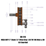 Gen-Y Hitch Mega-Duty Adjustable Drop Hitch (MPN: GH-416)