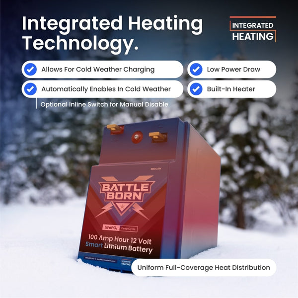 Battle Born Batteries 12 Volt GC2 Smart Heated Lithium Deep Cycle Battery (MPN: BBGC2IH)