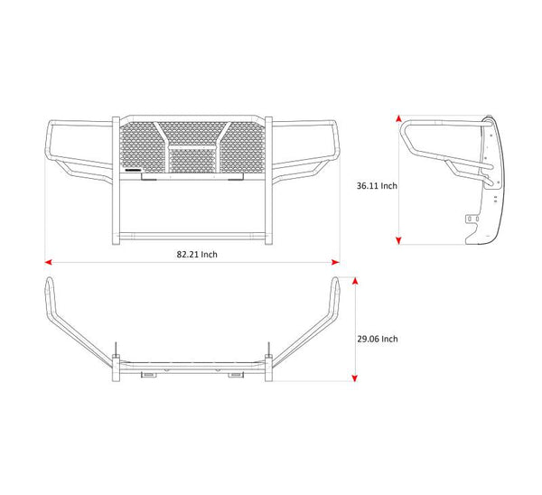 Black Horse Off Road Grille Guard (MPN: RU-DORA19-B)