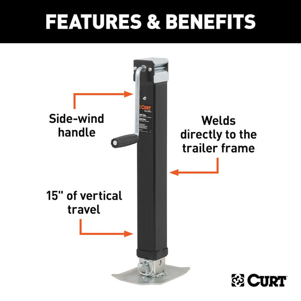 CURT Manual Sidewind Trailer Tongue Jack (MPN: 28575)