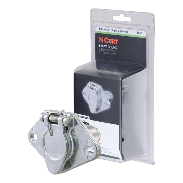 CURT 6-Way Round Trailer Wiring Connector (MPN: 58091)