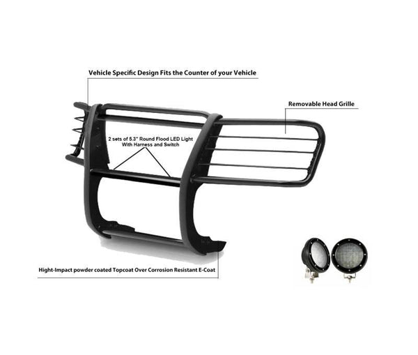 Black Horse Grille Guard Kit (MPN: 17FJ26MA-PLFB)