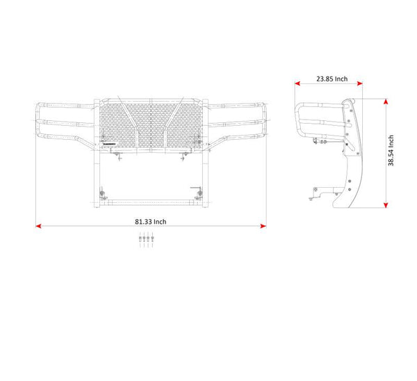 Black Horse Off Road Grille Guard (MPN: RU-GMSI15-B)