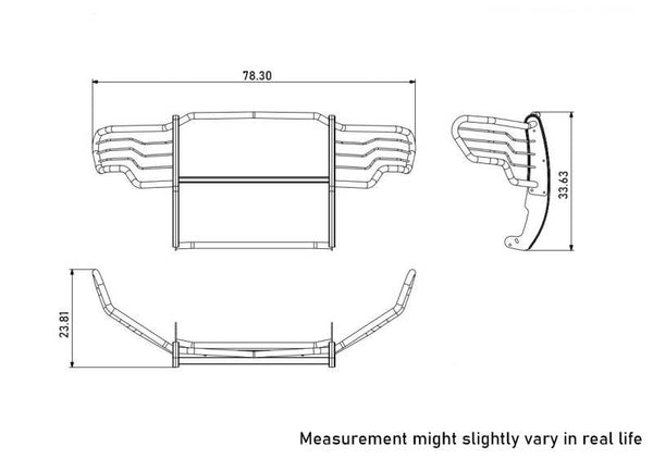 Black Horse Grille Guard Kit (MPN: 17FP30MA-PLB)