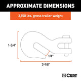 Curt Clevis Hook for Trailer Safety Chains (MPN: 81502)