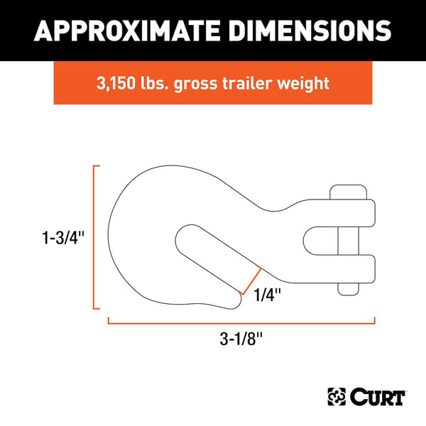 Curt Clevis Hook for Trailer Safety Chains (MPN: 81502)