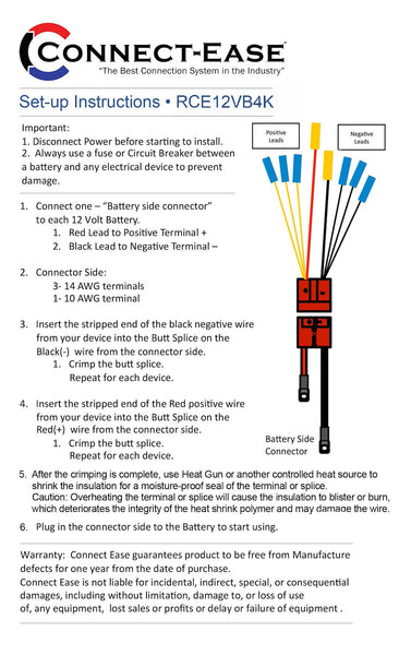 Connect-Ease Battery Connection Harness (MPN: RCE12VB4K)