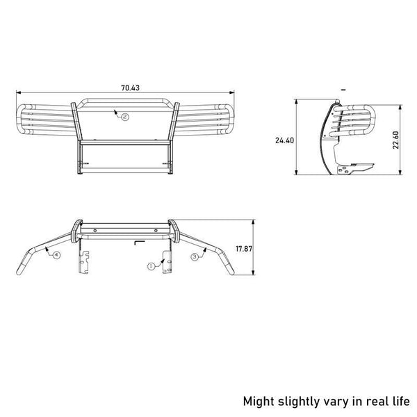 Black Horse Grille Guard Kit (MPN: 17EB26MA-PLB)