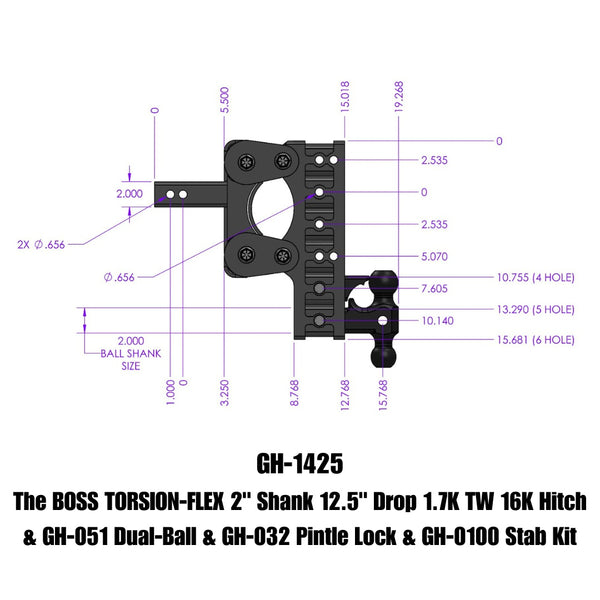 Gen-Y Hitch Torsion-Flex Adjustable Drop Hitch (MPN: GH-1425)