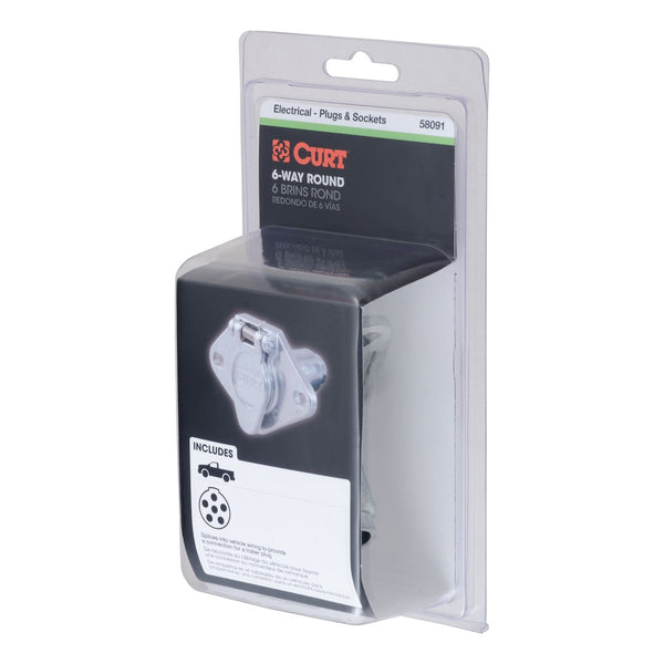 CURT 6-Way Round Trailer Wiring Connector (MPN: 58091)