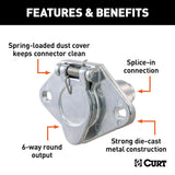 CURT 6-Way Round Trailer Wiring Connector (MPN: 58091)