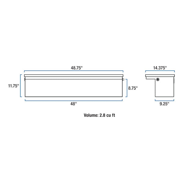 UWS Side Mount Low Profile Tool Box (MPN: TBSM-48-LP)