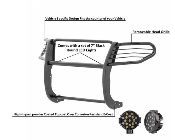Black Horse Grille Guard Kit (MPN: 17FP31MA-PLB)