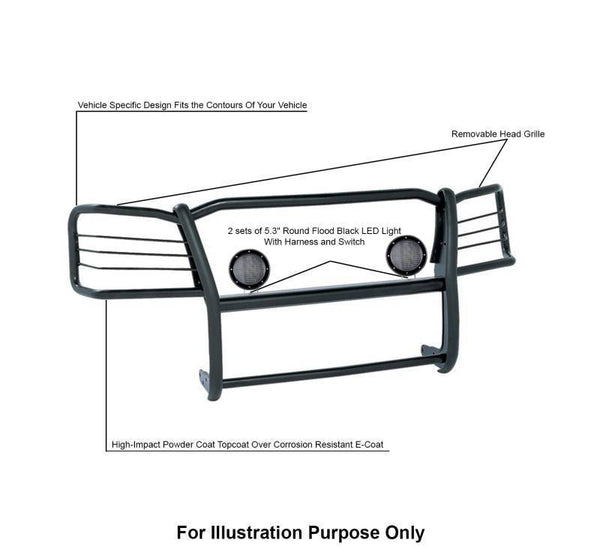 Black Horse Grille Guard Kit (MPN: 17GS12MA-PLFB)