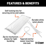 CURT Wire Tie - Zip Tie Style, 14-1/4 Inch Length (MPN: 59732)
