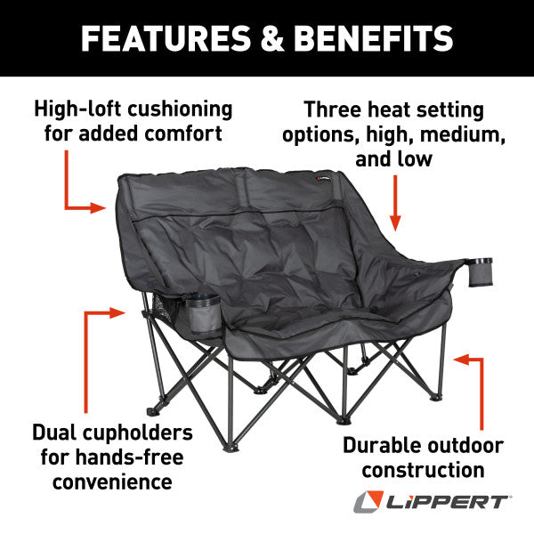Lippert Big Bear Heated Folding Loveseat (MPN: 2024043335)