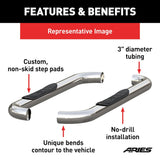 Aries 3 Inch Round Nerf Bar (MPN: 204048-2)