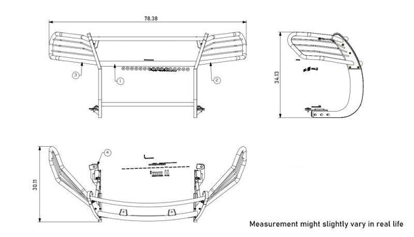 Black Horse Off Road Grille Guard (MPN: 17FJ30MA)