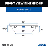 UWS 69-Inch Heavy-Wall Aluminum Deep Angled Tool Box (MPN: EC10761)
