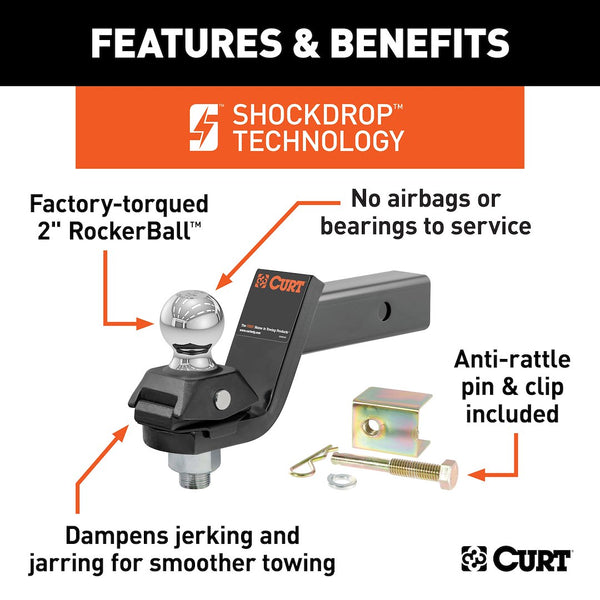 Curt RockerBall Trailer Hitch Ball Mount (MPN: 45143)