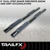 TrailFX 5 Inch Oval Straight Nerf Bar (MPN: A7002B)