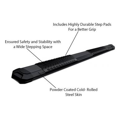 Black Horse Offroad Running Board (MPN: RN-GMSIL-85-BK)