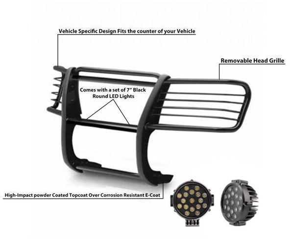 Black Horse Grille Guard Kit (MPN: 17GD26MA-PLB)