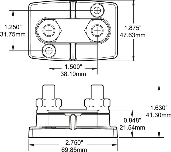 Blue Sea Busbar Stud PowerBar (MPN: 2019-BSS)